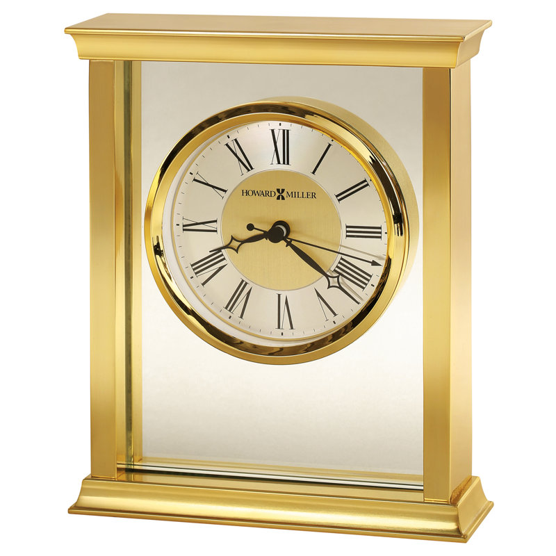 Howard Miller Monticello Antique Analog Metal Quartz Tabletop Clock in